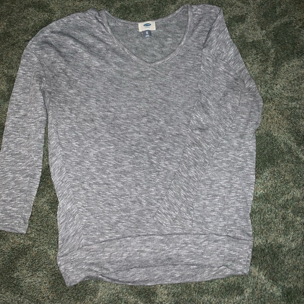 Heatherd gray 3/4 length sleeve sweater